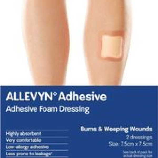 Allevyn Adhesive Foam Dressing 7.5cm x 7.5cm 2 Pack