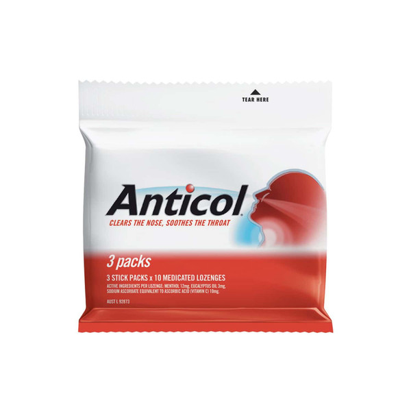 Anticol Throaties 10 Lozenges 3 Pack