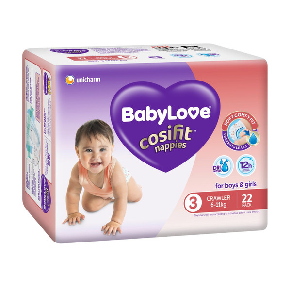 Babylove Convenience Nappies Crawler 22 Pack