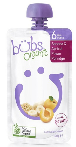 Bubs Organic Banana & Apricot Power Porridge 120g