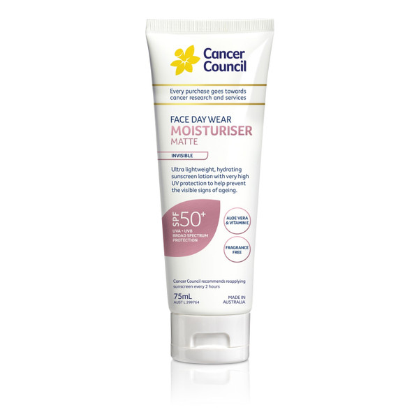 Cancer Council Moisturiser Face Invisible SPF50+ 75ml