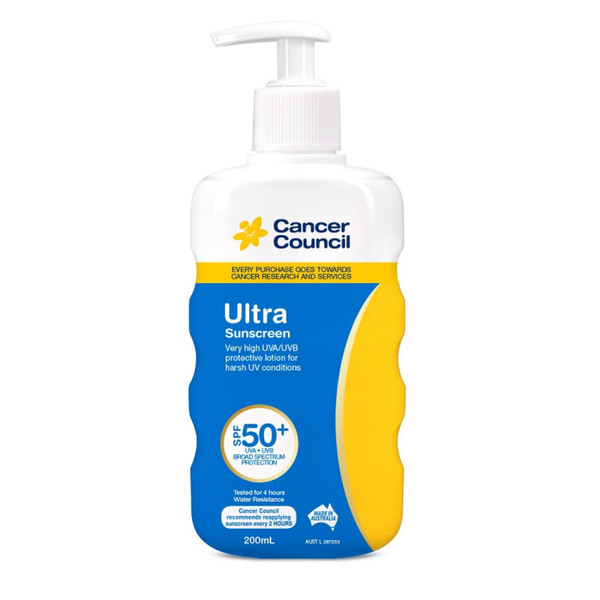 Cancer Council Ultra SPF50+ 200ml Pump