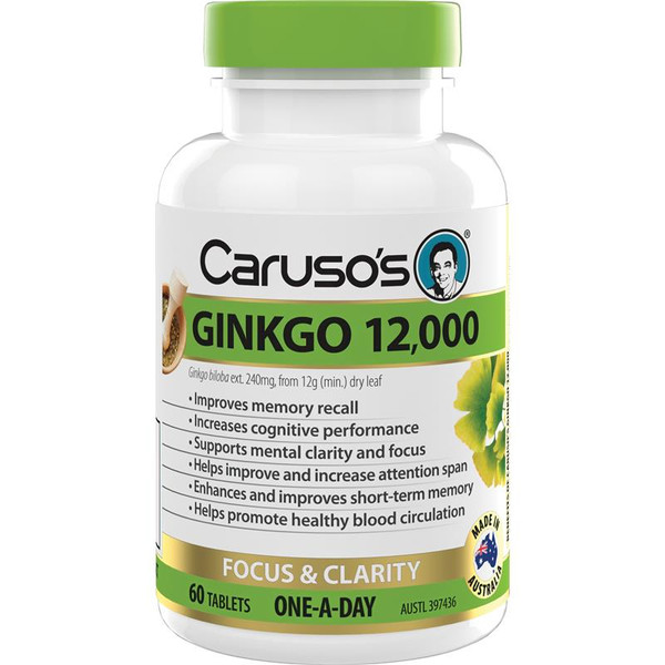 Carusos Ginkgo 12000 Mg 60 Tablets