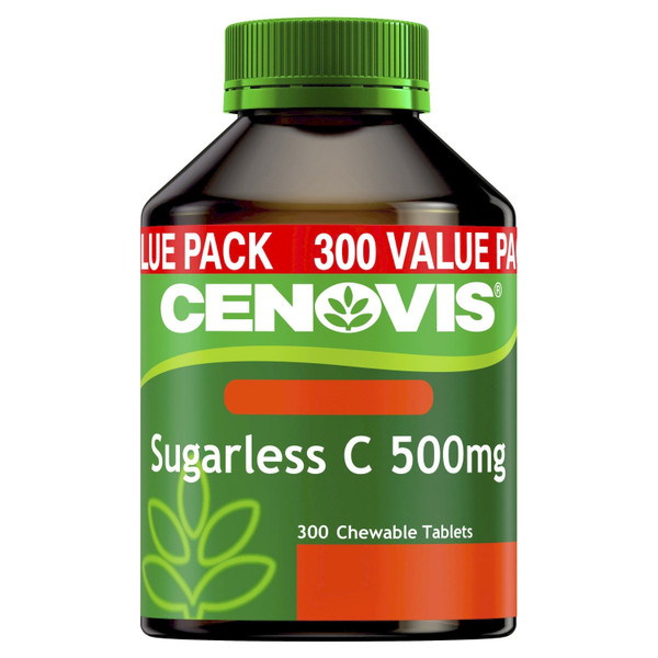 Cenovis Sugarless C 500mg Orange Flavour 300 Tablets Value Pack