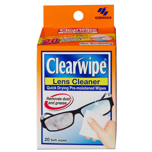 Clear Wipes Moistened Lens Cleaner 20 Pack