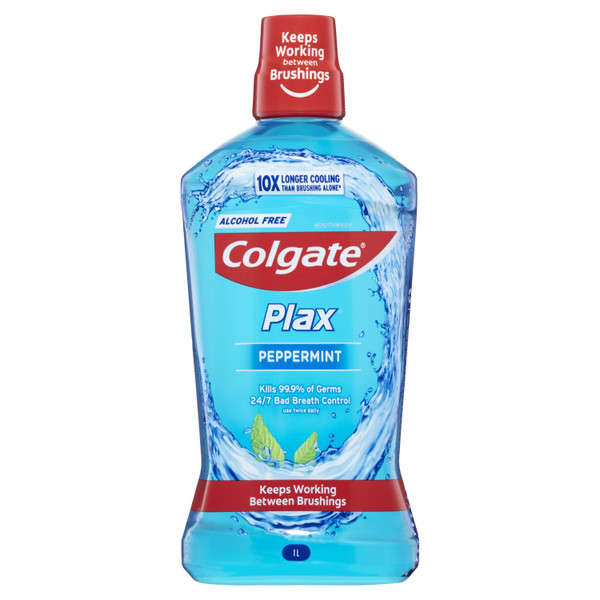 Colgate Plax Alcohol free Mouthwash Peppermint 1L