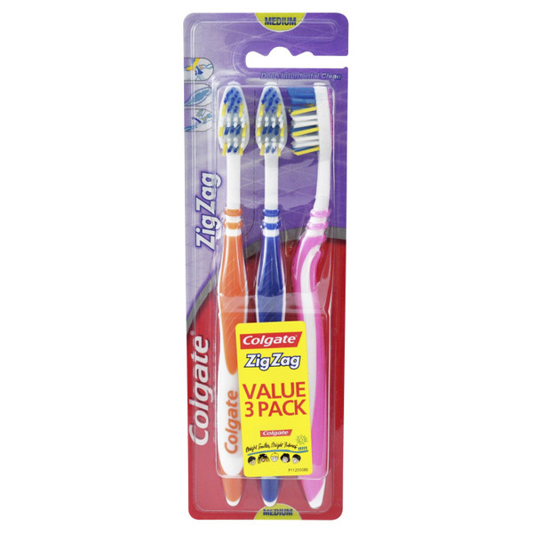 Colgate Zig Zag Deep Interdental Toothbrush Medium 3 Pack