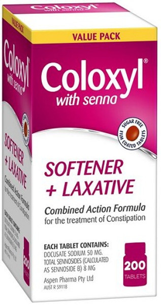 Coloxyl With Senna 200 Tablets