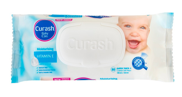 Curash Vitamin E Baby Wipes 80 Pack