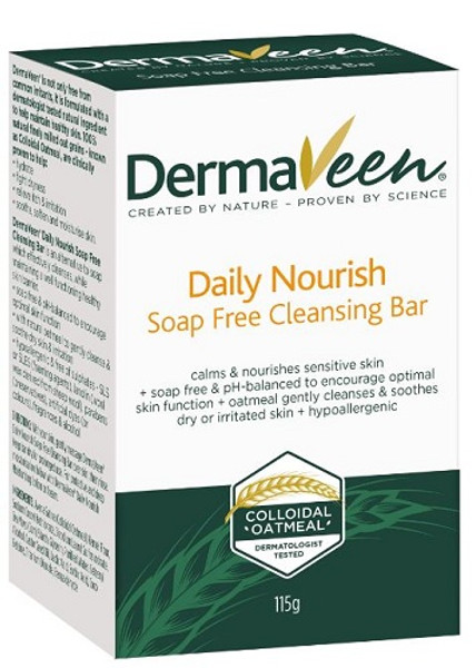 DermaVeen Daily Nourish Soap Free Cleansing Bar 115g