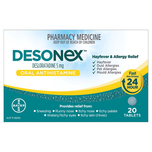 Desonex Allergy and Hayfever Relief 5mg 20 Tablets