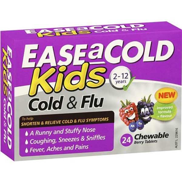 Ease A Cold Kids Cold & Flu Berry Chewable 24 Tablets