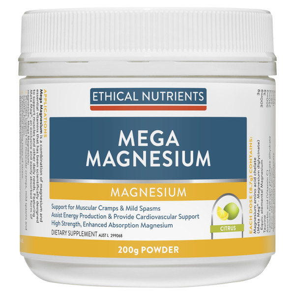 Ethical Nutrients Mega Magnesium Powder Citrus 200g