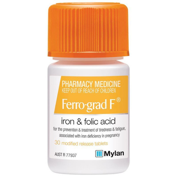Ferro Grad F Iron and Folic Acid 30 Tablets