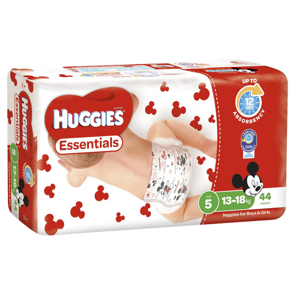 Huggies Essentials Nappies Walker 13-18kg 44 Pack