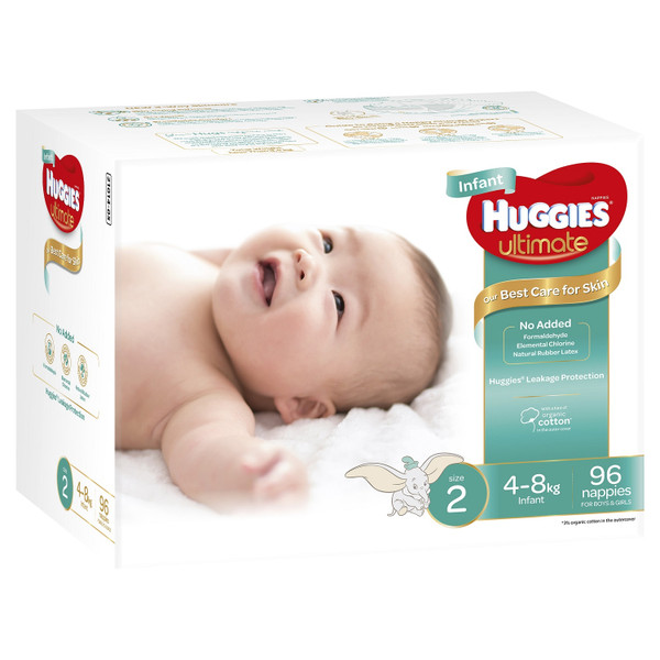 Huggies Infant Nappies 4-8kg 96 Pack