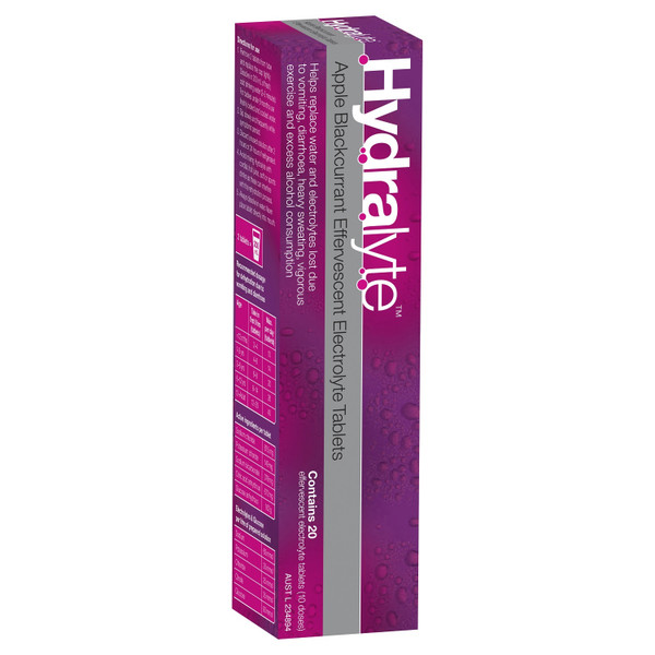 Hydralyte Effervescent Hydration Apple Blackcurrant 20 Tablets
