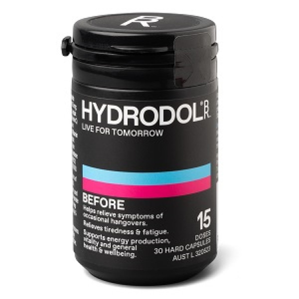 Hydrodol Hangover Relief Before 15 Dose 30 Hard Capsules
