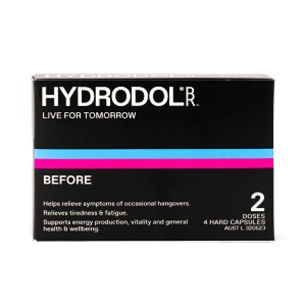 Hydrodol Hangover Relief Before 2 Dose 4 Hard Capsules