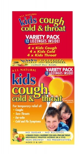 Key Sun Kids Cough Cold & Throat Variety Pack 12 Lozenges
