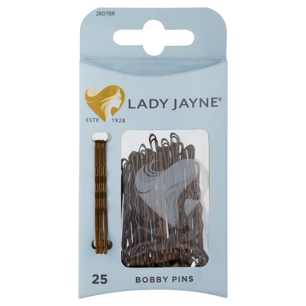 Lady Jayne Bobby Pins Brown 25 Pack