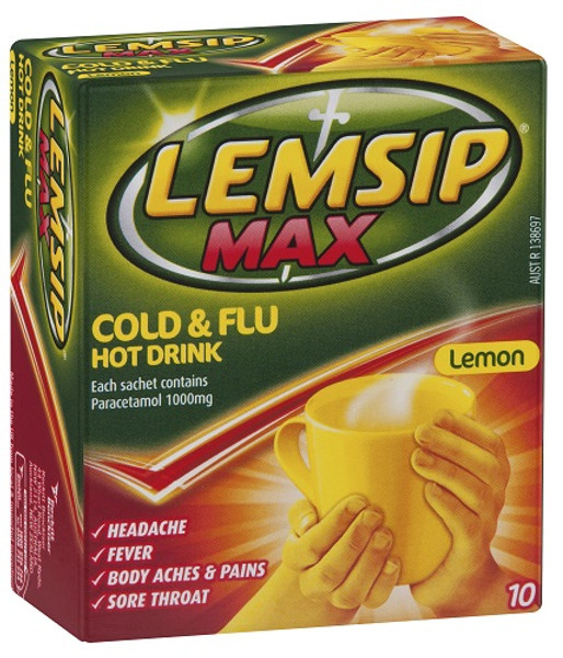 Lemsip Max Cold and Flu Hot Drink Lemon 10 Sachets