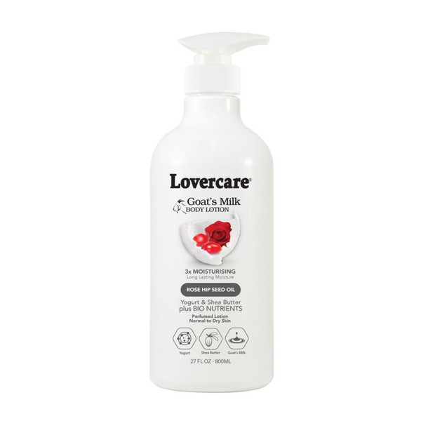 Lovercare Goats Milk Body Lotion Rose Hip Seed Oil 800Ml