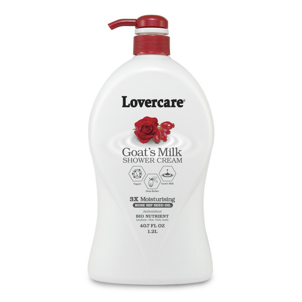 Lovercare Goats Milk Shower Cream Rose Hip Seed Oil 1.2L