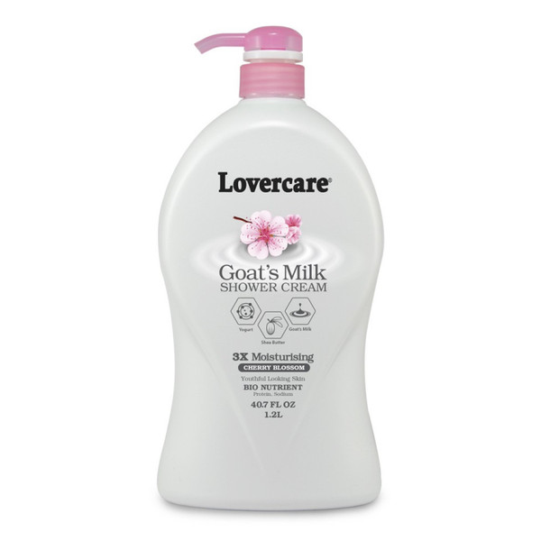 Lovercare Goats Moisturizing Body Wash Milk Shower Cream Royal Cherry Blossom 1.2L
