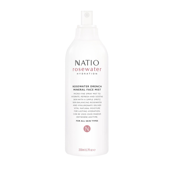 Natio Rosewater Drench Mineral Face Mist 200ml