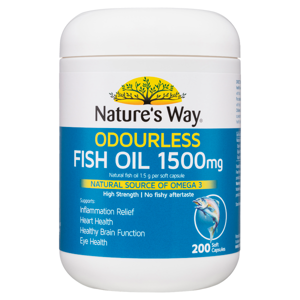 Nature's Way Odourless Fish Oil 1500mg 200 Capsules