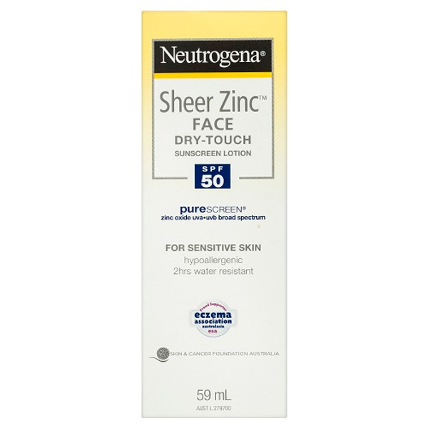 Neutrogena Sheer Zinc Face Dry Touch Sunscreen Lotion SPF 50 59ml