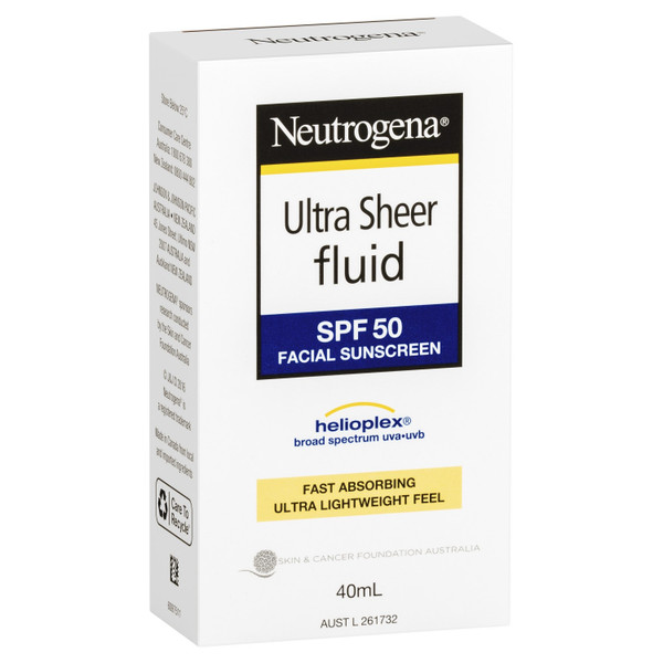 Neutrogena Ultra Sheer Fluid Face Sunscreen SPF50 40ml