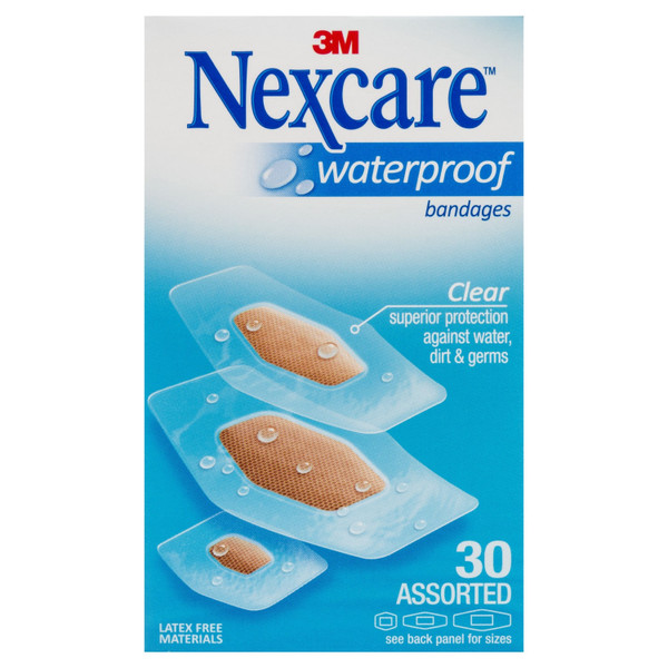 Nexcare Waterproof Strips Assorted 30 Pack