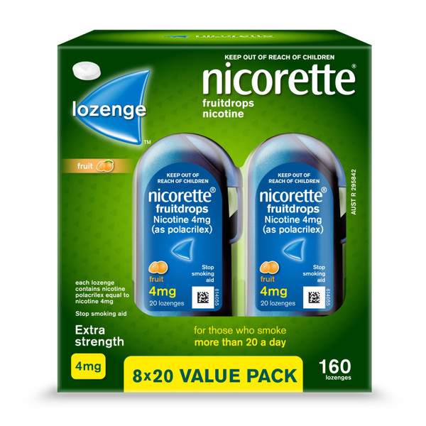 Nicorette Fruit Drops Extra Strength Lozenges 160 Pack