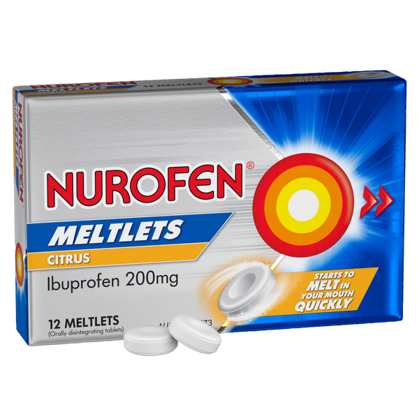 Nurofen Meltlets Citrus Ibuprofen 200mg 12 Tablets