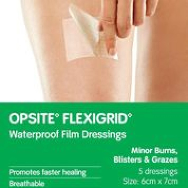Opsite Flexigrid Clear Barrier Film 6cm x 7cm 5 Pack