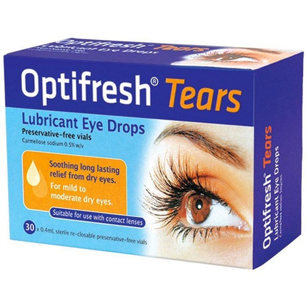 Optifresh Tears Lubricant Eye Drops 0.4ml x 30 Vials