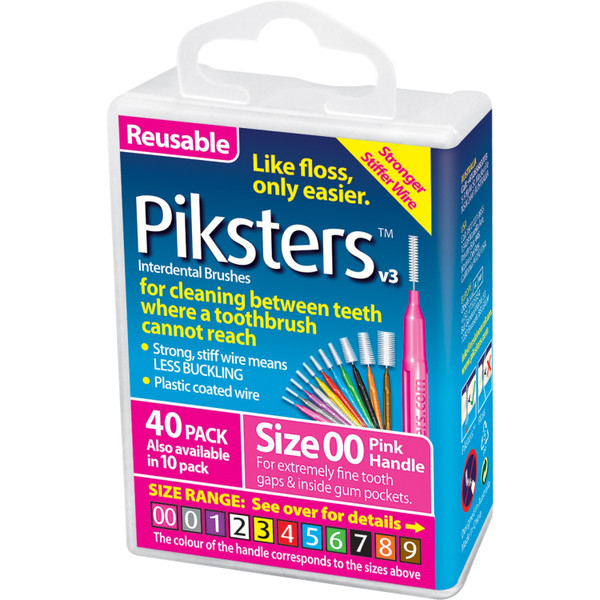 Pikster Interdental Brush Size 00 Pink 40 Pack
