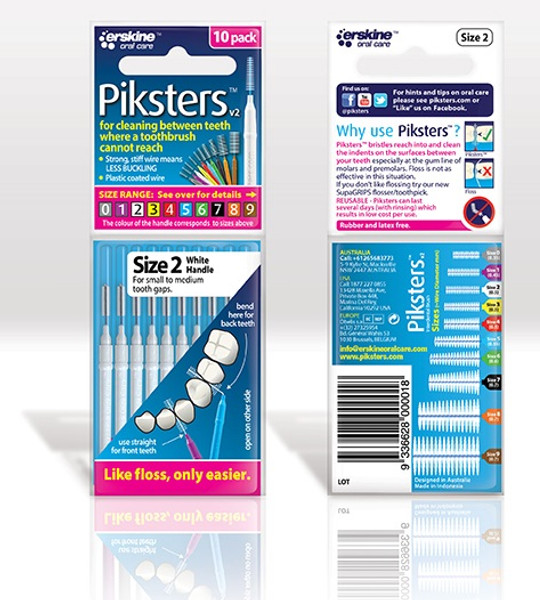 Piksters Interdental Brushes Size 2 10 Pack