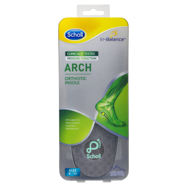 Scholl In-Balance Arch Orthotic Insole Large Size 9-11