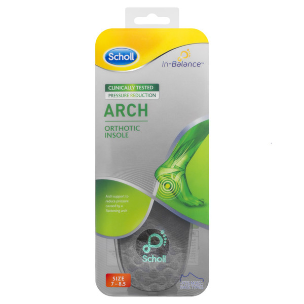Scholl In-Balance Arch Orthotic Insole Medium Size 7-8.5