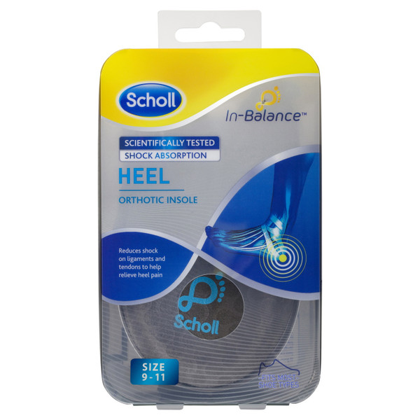 Scholl In-Balance Heel Orthotic Insole Large Size 9-11