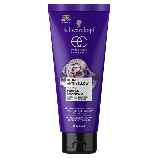 Schwarzkopf Extra Care Blonde Anti-Yellow Toning Purple Shampoo 250ml-1682788277