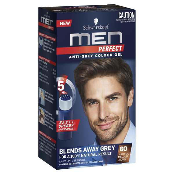 Schwarzkopf Men Anti-Grey Colour Gel 60 Natural Medium Brown