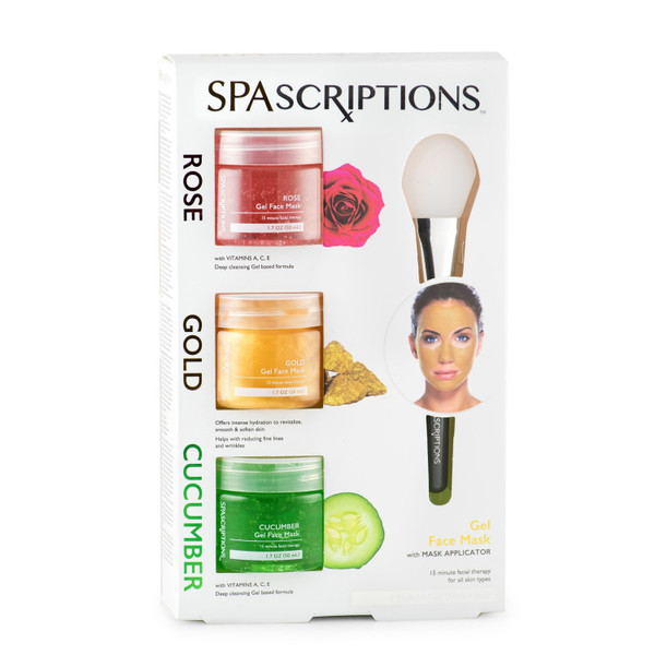Spascriptions Rose Gold & Cucumber Gel Masks 3 X 50ml