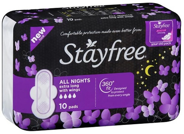 Stayfree All Nights Extra Long with Wings 10 Pads