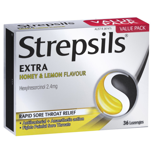 Strepsils Extra Anaesthetic Lozenges Honey & Lemon 36 Pack