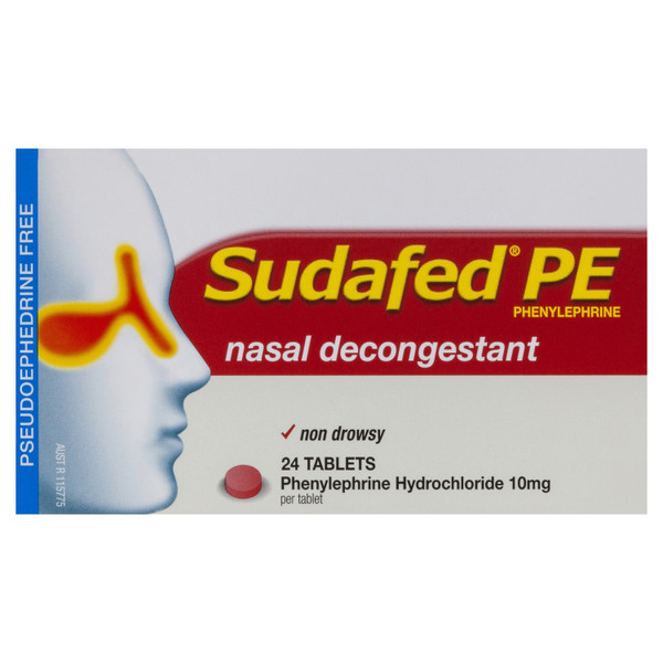 Sudafed PE Nasal Decongestant 24 Tablets