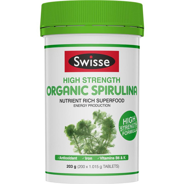 Swisse Ubltiboost High Strengh Organic Spirulina 1000Mg 200 Tablets